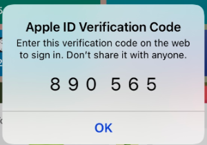 Example of Apple's implementation of two factor authentication