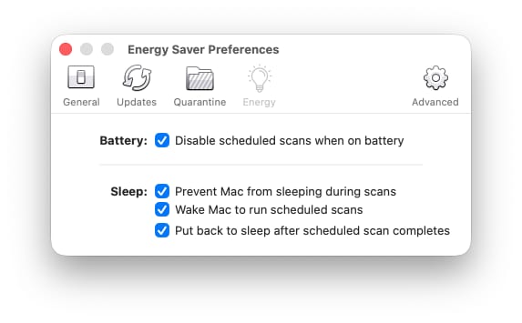 energy saver settings