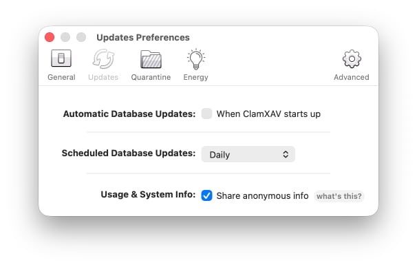 update preference